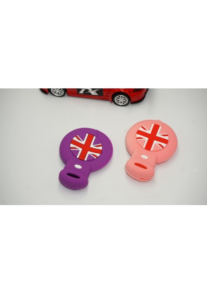 Mini Cooper Clubman Countryman R56 Silikon Anahtar Pembe Mor Kılıf Seti