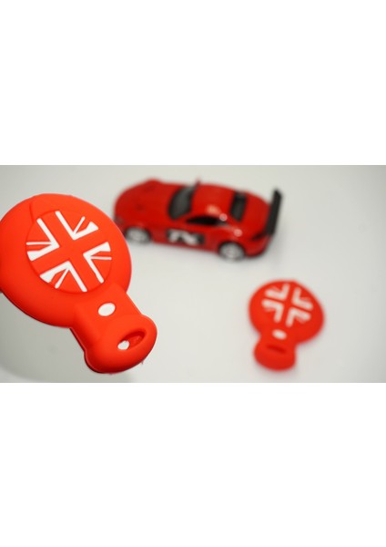 Mini Cooper Clubman Countryman R56 Silikon Anahtar Kırmızı Kılıf Seti