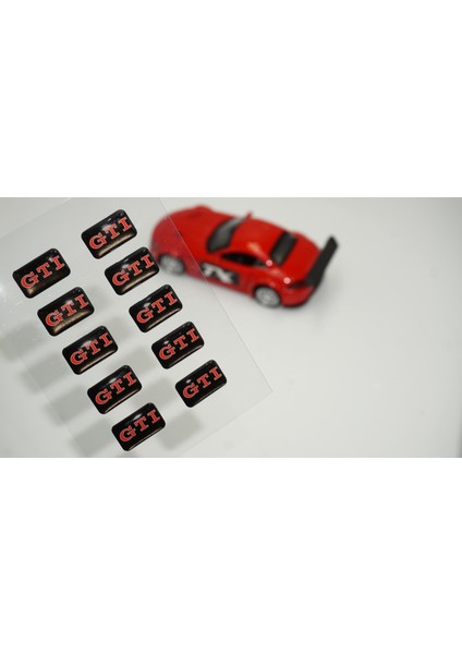 Volkswagen Gti Logo 3D Cam Açma Torpido Konsol Ayna Çıkartma Seti