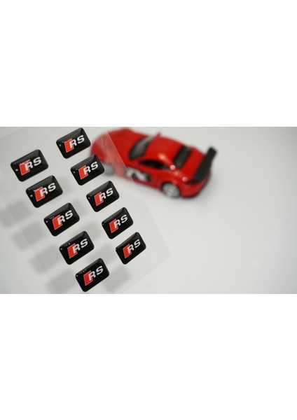 Audi Rs Logo 3D Cam Açma Torpido Konsol Ayna Çıkartma Seti