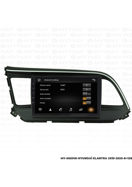 Hyundai Elantra Android Multimedya Carplay Navigasyon Ekran - 8gb RAM+128 GB HDD - Myway