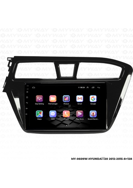 Hyundai I20 Android Multimedya Carplay Navigasyon Ekran - 8gb RAM+128 GB HDD - Myway