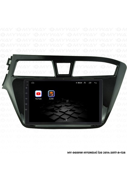 Hyundai I20 Android Multimedya Carplay Navigasyon Ekran - 8gb RAM+128 GB HDD - Myway modelleri