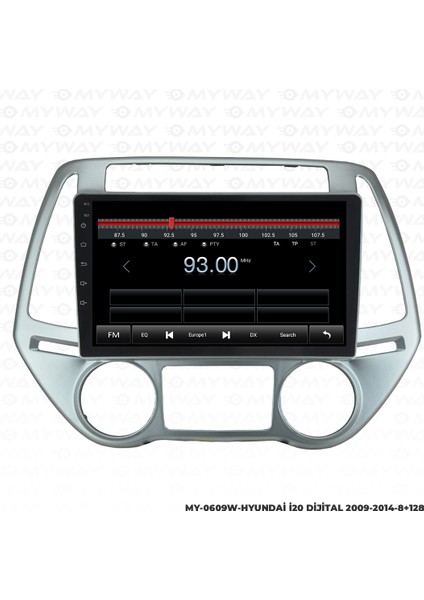 Hyundai I20 Android Multimedya Carplay Navigasyon Ekran - 8gb RAM+128 GB HDD - Myway