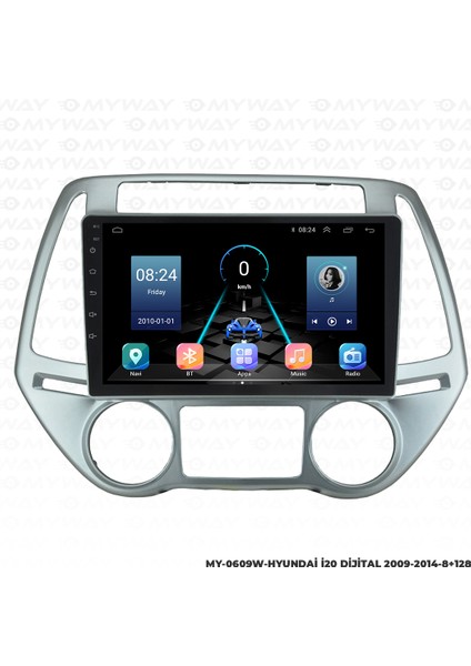 Hyundai I20 Android Multimedya Carplay Navigasyon Ekran - 8gb RAM+128 GB HDD - Myway modelleri
