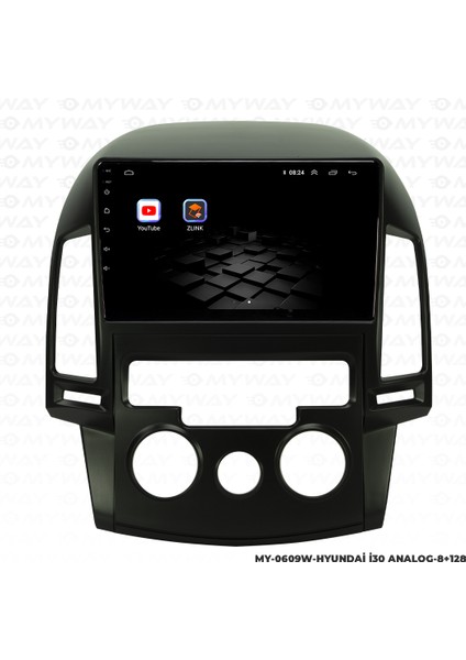 Hyundai I30 Android Multimedya Carplay Navigasyon Ekran - 8gb RAM+128 GB HDD - Myway