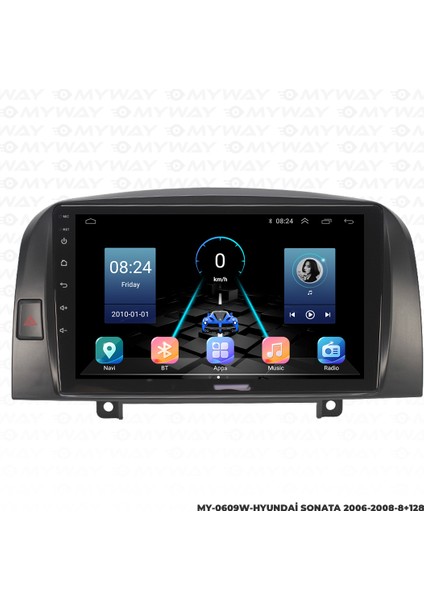 Hyundai Sonata Android Multimedya Carplay Navigasyon Ekran - 8gb RAM+128 GB HDD - Myway