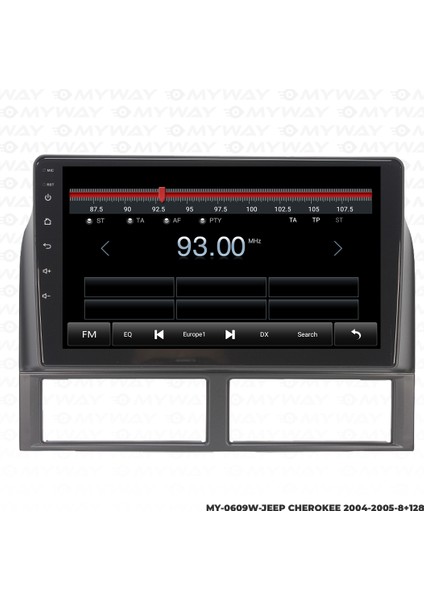 Jeep Cherokee Android Multimedya Carplay Navigasyon Ekran - 8gb RAM+128 GB HDD - Myway