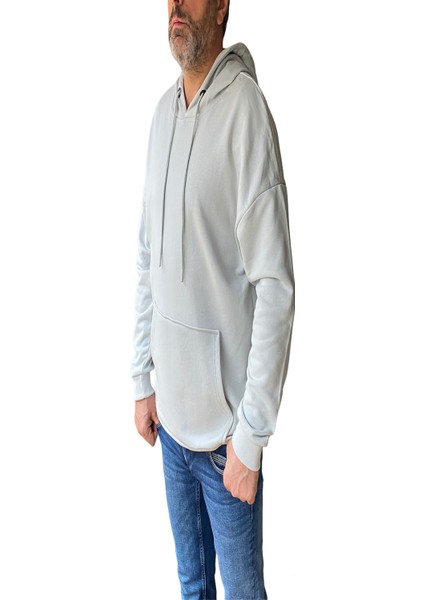 Over Up Gri Basic Oversize 3 Iplik Kanguru Cep Kapüşonlu Sweatshirt fırsatları