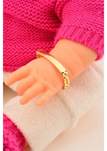 14 Ayar Çocuk Altın Künye Şerit Bileklik