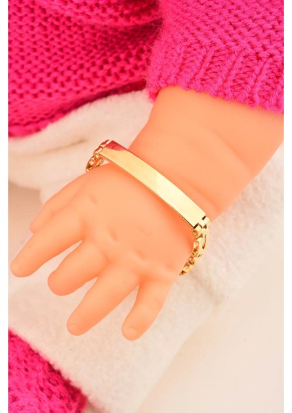 14 Ayar Çocuk Altın Künye Şerit Bileklik fiyatları