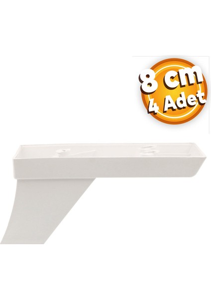 Venüs Lüks Mobilya Kanepe Sehpa Tv Ünitesi Koltuk Ayağı 8 cm Beyaz Baza Ayakları (4 Adet)