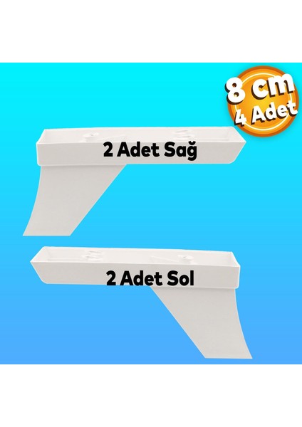 Venüs Lüks Mobilya Kanepe Sehpa Tv Ünitesi Koltuk Ayağı 8 cm Beyaz Baza Ayakları (4 Adet) fırsatları