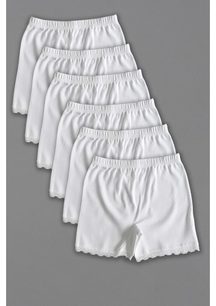 Kız Çocuk Penye Mini Şort Boxer - 6 Adet