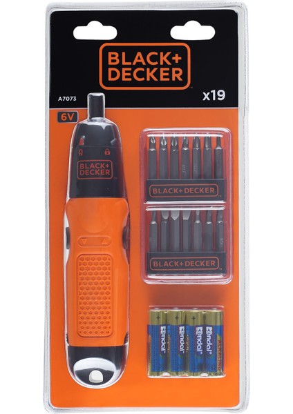 Black & Decker A7073 19'lu Pilli Vidalama ve Aksesuar Seti