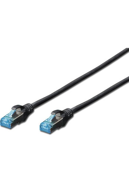 DK-1521-030/BL 3 mt CAT5E AWG26/7 F-Utp Siyah Patch Cord Kablo