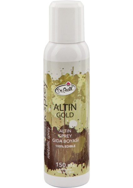 Metalik Sprey Gıda Boyası 250ML - Altın, Gold
