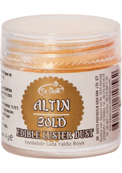 Yenilebilir Metalik Toz Boya Gold 4 gr