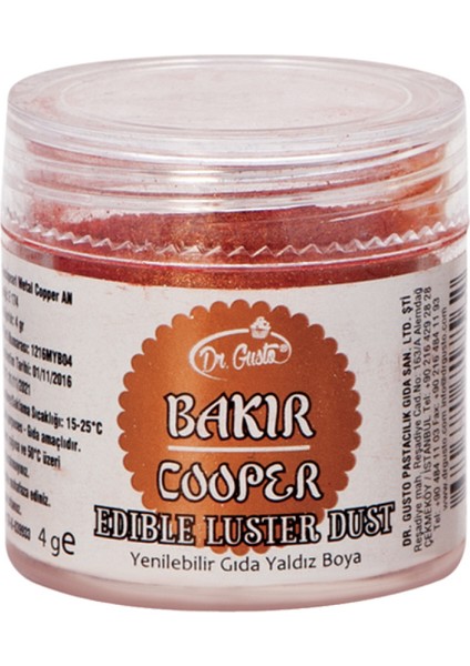 Yenilebilir Metalik Toz Boya Bakır 4 gr