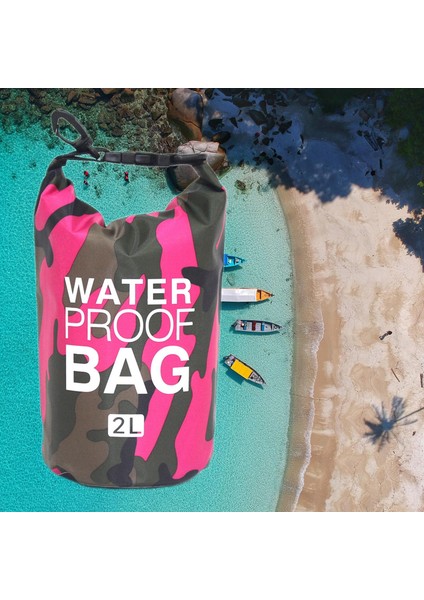 2x Açık 2l Su Geçirmez Çanta Balıkçılık Plaj Kano Taşıyıcı Torbalar Sırt Çantaları Yeşil fırsatları