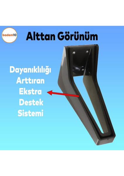 Penta Lüks Mobilya Kanepe Sehpa Tv Ünitesi Koltuk Ayağı 18 cm Siyah Baza Ayak modelleri