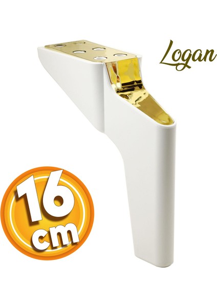 Logan Lüks Mobilya Kanepe Sehpa Tv Ünitesi Koltuk Ayağı 16 Cm Beyaz Gold Baza Ayakları