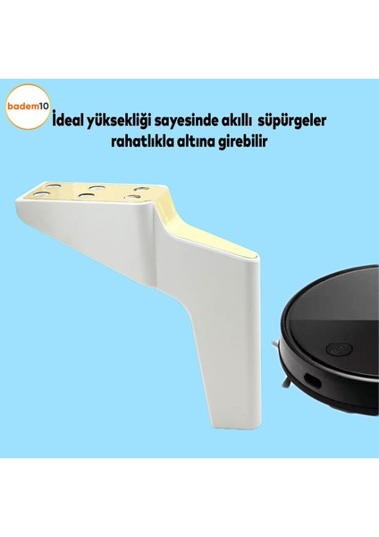 Logan Lüks Mobilya Kanepe Sehpa Tv Ünitesi Koltuk Ayağı 16 Cm Beyaz Gold Baza Ayakları