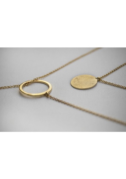 D-Circle Ikili Kolye Gold