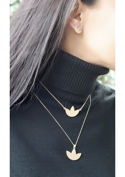 Uzun Lotus Kolye Gold