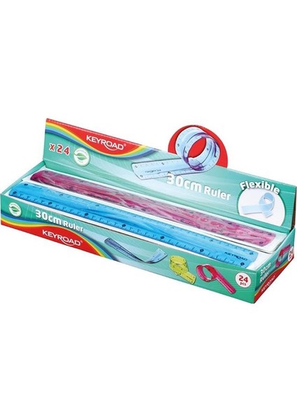 Kırılmaz Cetvel 30 cm Silikonlu Pembe Renk 1 Adet Cetvel Kırılmaz modelleri