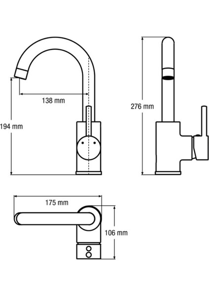 Vermilion Series Siyah Lavabo Bataryası 5 Yıl Garantili