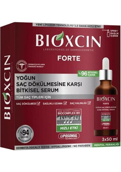Bioxcin forte Yoğun Bitkisel Saç Serumu 3 x 50 ML -V803