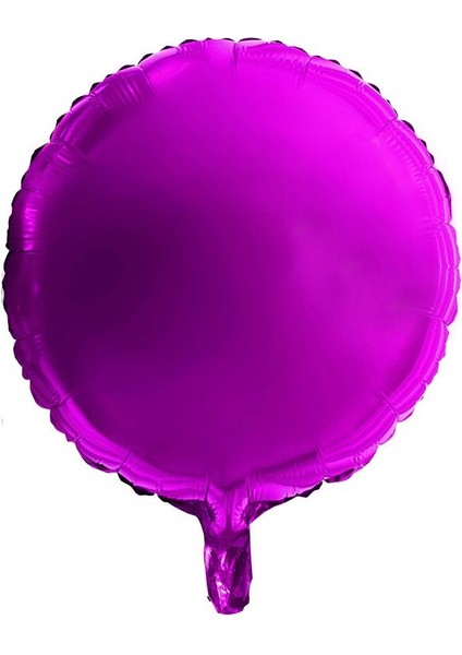 Fuşya Pembe Renk Yuvarlak Şekilli Folyo Balon 45 cm 1 Adet