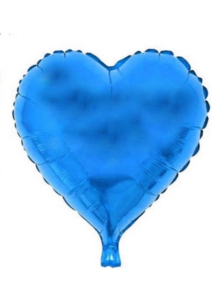Kalp Şeklinde Mavi Renk Folyo Balon 1 Adet 45 cm