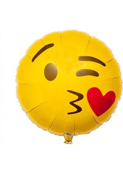Sarı Renk Şaşkın Ifade Emoji Smiley Folyo Balon 45 cm