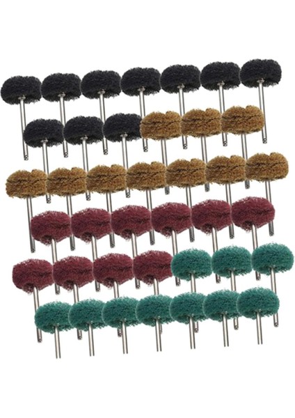 40 Adet Fırça Ovma Pedi Tekerleği Öğütme Parlatma Temizleme Aracı (Yurt Dışından)