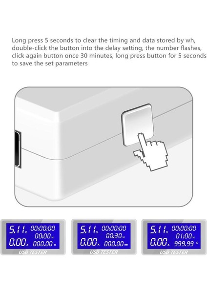 USB Voltmetre Ammetre Güç Kapasitesi Pil Metre 9 1 (Yurt Dışından)