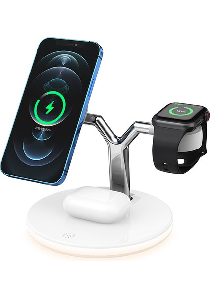 3 In 1 Manyetik Kablosuz Şarj Standı iPhone 12 13 Mini Pro Max Iwatch 15 W Hızlı Şarj Dock İstasyonu Apple Kulaklık (Yurt Dışından)