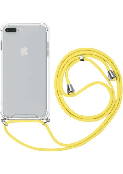 Apple iPhone 7 Uyumlu Kılıf Silikon Ipli Boyundan Askılı Darbe Emici Antishock Kapak Tpu