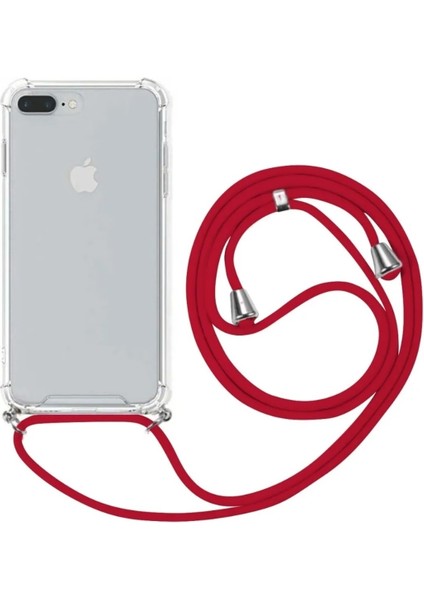 Apple iPhone 6 Plus Uyumlu Kılıf Silikon Ipli Boyundan Askılı Darbe Emici Antishock Kapak Tpu
