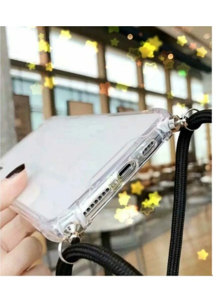 Apple iPhone 6 Uyumlu Kılıf Silikon Ipli Boyundan Askılı Darbe Emici Antishock Kapak Tpu
