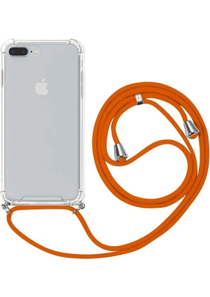 Apple iPhone 6 Plus Uyumlu Kılıf Silikon Ipli Boyundan Askılı Darbe Emici Antishock Kapak Tpu