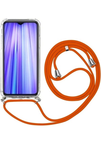 Xiaomi Redmi Note 8 Uyumlu Kılıf Silikon Ipli Boyundan Askılı Darbe Emici Antishock Kapak Tpu
