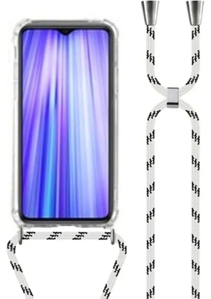 Xiaomi Redmi Note 9 Uyumlu Kılıf Silikon Ipli Boyundan Askılı Darbe Emici Antishock Kapak Tpu
