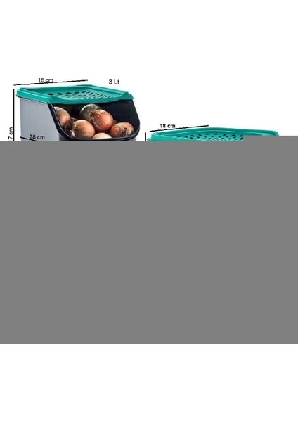 Kiler Set 3'li Patates Soğan Sarımsak Saklama Kabı Turkuaz modelleri