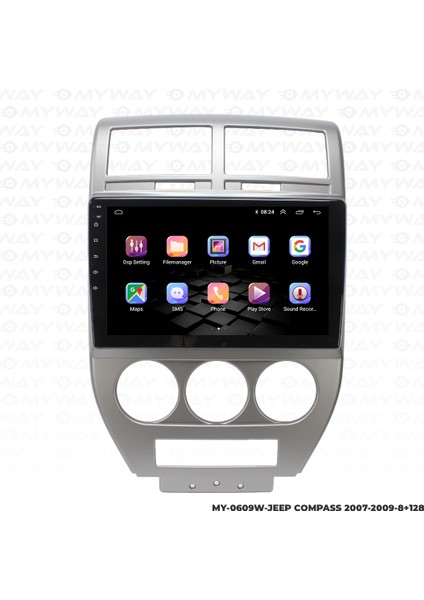 Jeep Compass Android Multimedya Carplay Navigasyon Ekran - 8gb RAM+128 GB HDD - Myway