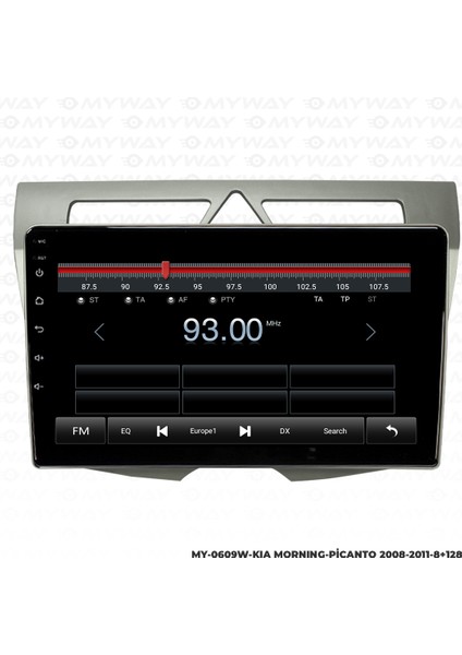 Kia Morning Android Multimedya Carplay Navigasyon Ekran - 8gb RAM+128 GB HDD - Myway