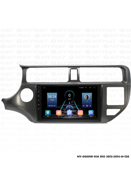 Kia Rio Android Multimedya Carplay Navigasyon Ekran - 8gb RAM+128 GB HDD - Myway