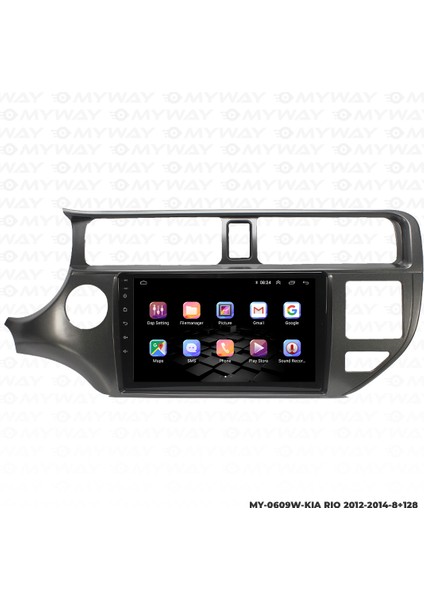 Kia Rio Android Multimedya Carplay Navigasyon Ekran - 8gb RAM+128 GB HDD - Myway