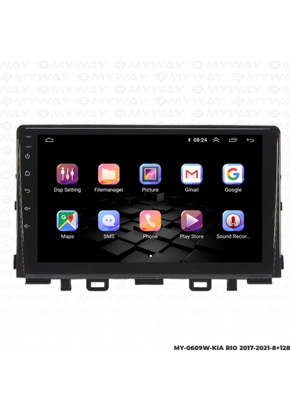 Kia Rio Android Multimedya Carplay Navigasyon Ekran - 8gb RAM+128 GB HDD - Myway